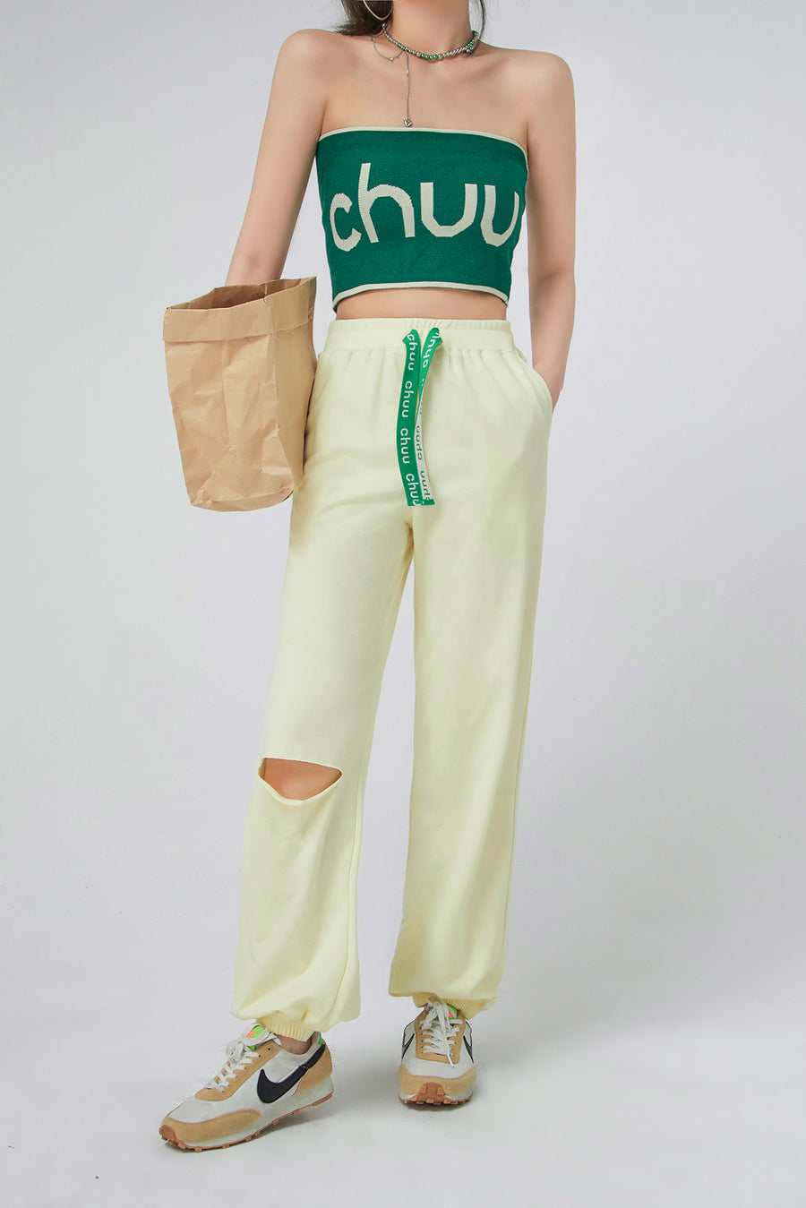 CHUU Slit Back Jogger Pants