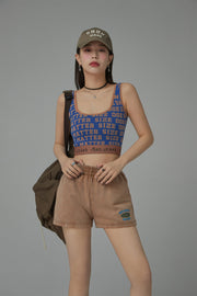 Size Doesnt Matter Lettering Cropped Sleeveless Top