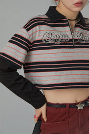 Only Upwards Color Stripe Crop T-Shirt