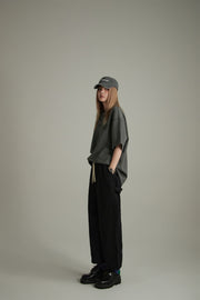 Cotton Ankle Cropped Wide Pants