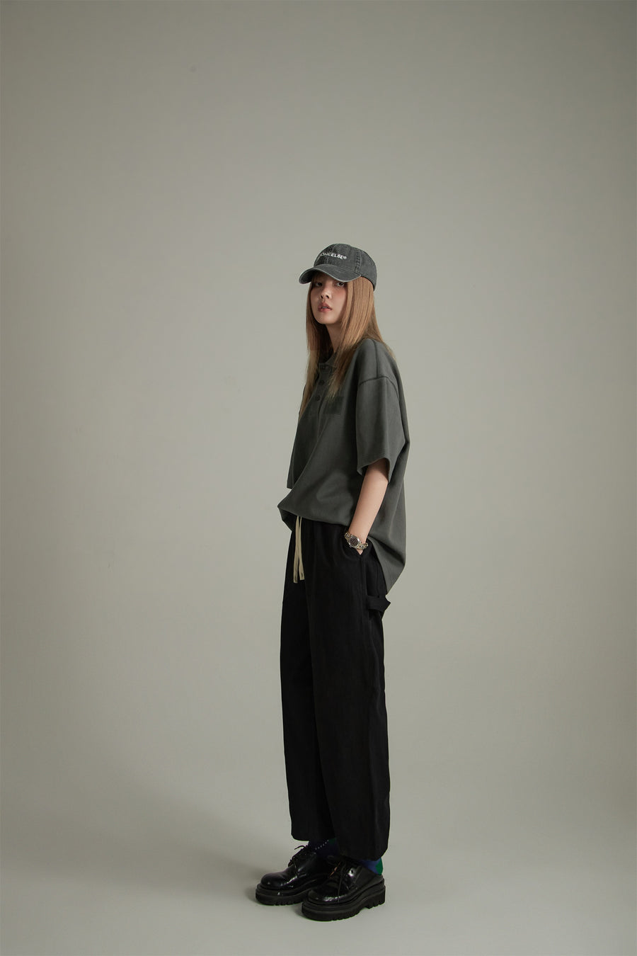 CHUU Cotton Ankle Cropped Wide Pants