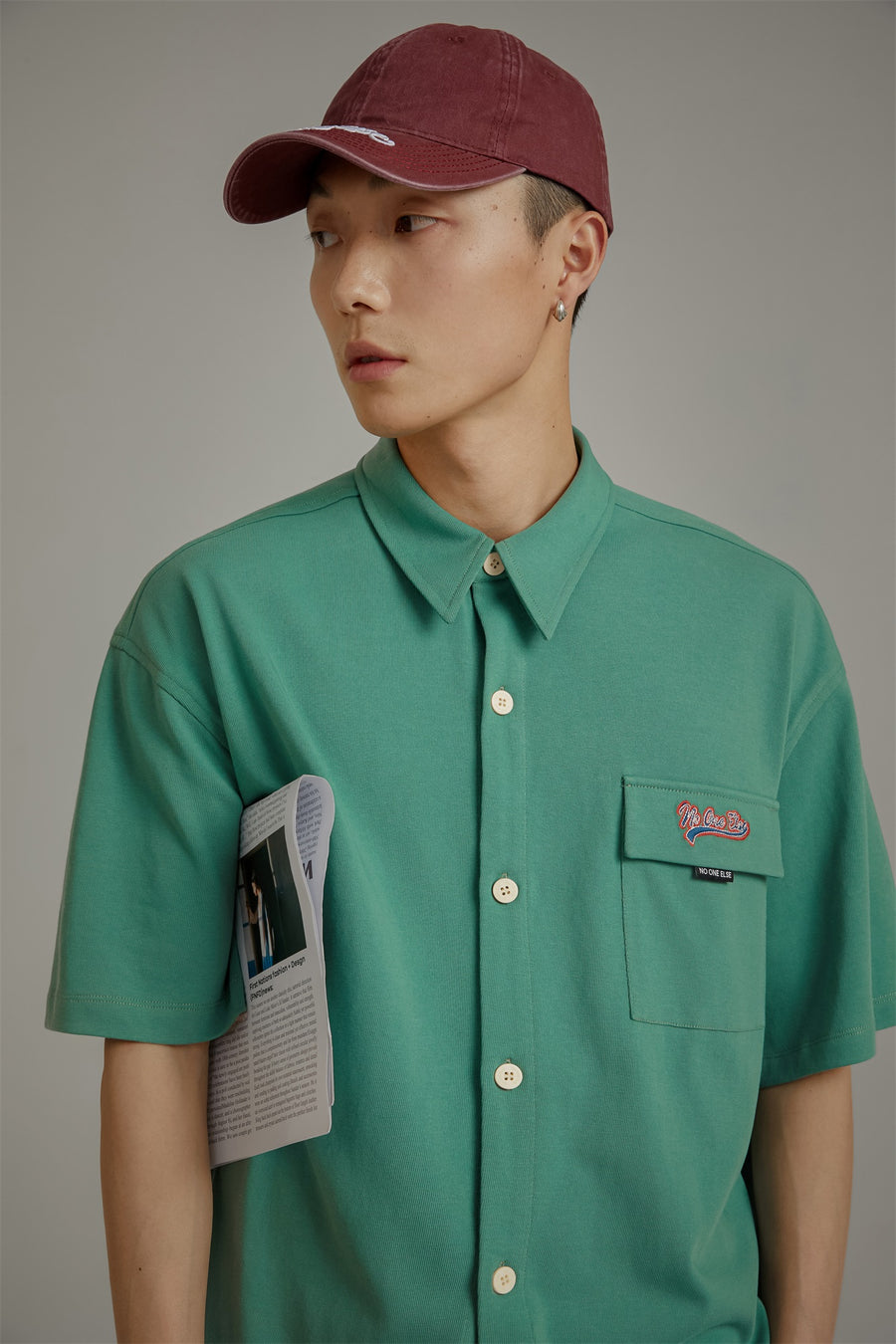 CHUU Embroidered Pocket Shirt