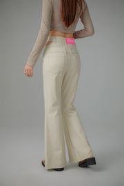 Side And Front Slits Bootcut Pants