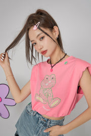 Happy Frog Shoulder Pad T-Shirt