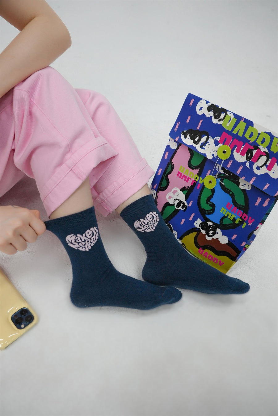 CHUU Make It! Heart Logo socks