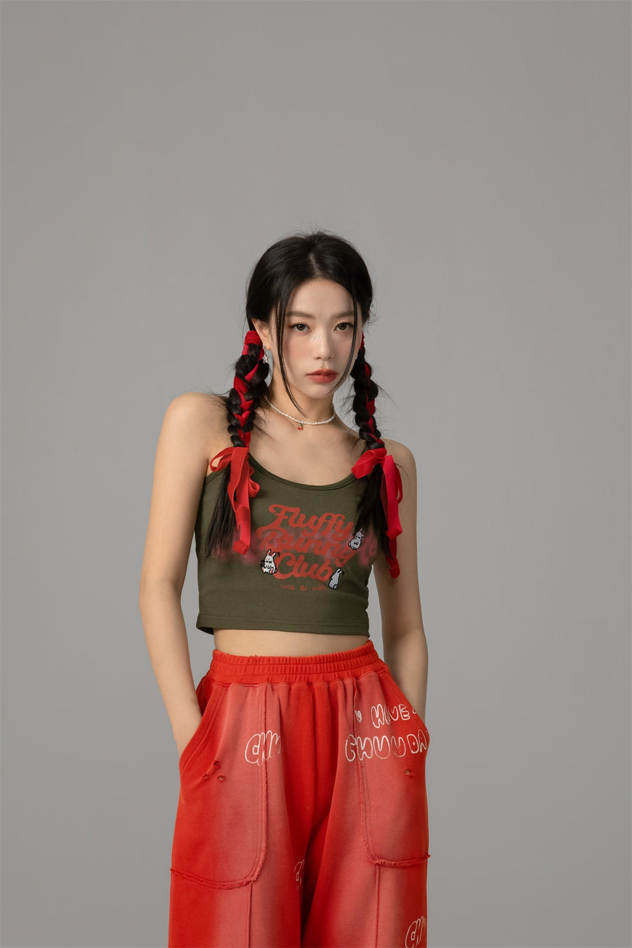 CHUU Bunny Club Cropped Cami Top