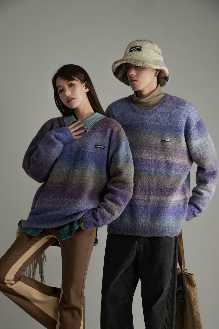 CHUU Gradient Stripe Knit Sweater