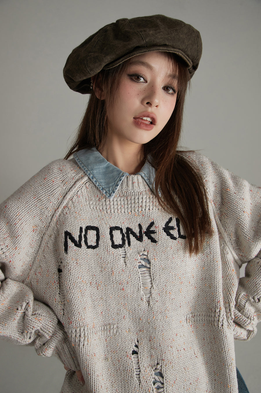 CHUU Raglan Oversize Knit Sweater