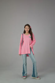 Side Slit Chuu Logo Loosefit Skater Top