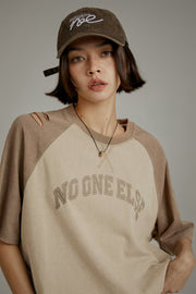 Noe Basic Two Toned Raglan Color T-Shirt