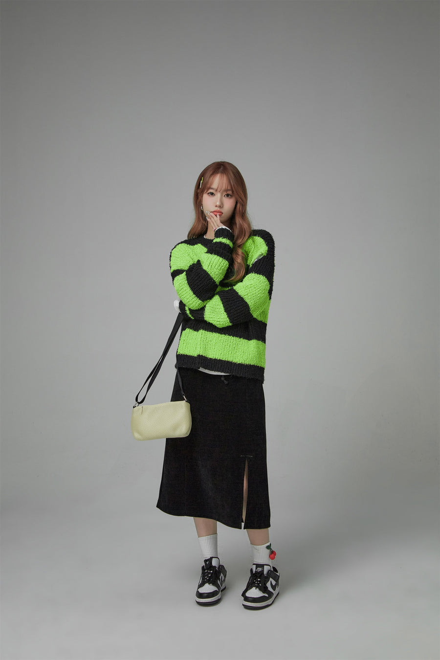 CHUU Waist Strings Casual Sport Midi Skirt