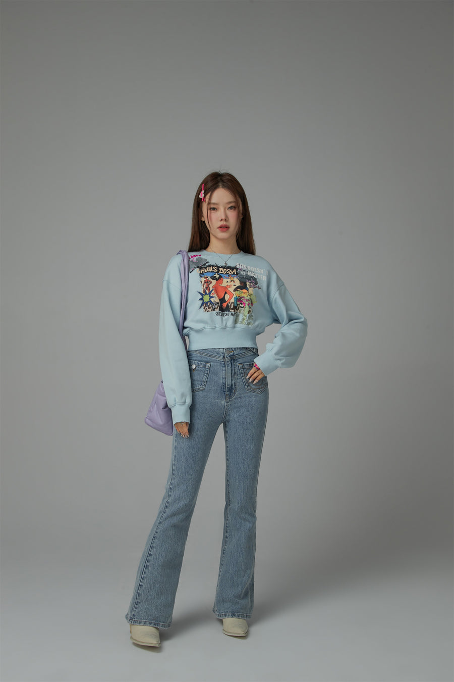 CHUU Sized Doesnt Matter Beach Day Printed Sweatshirt