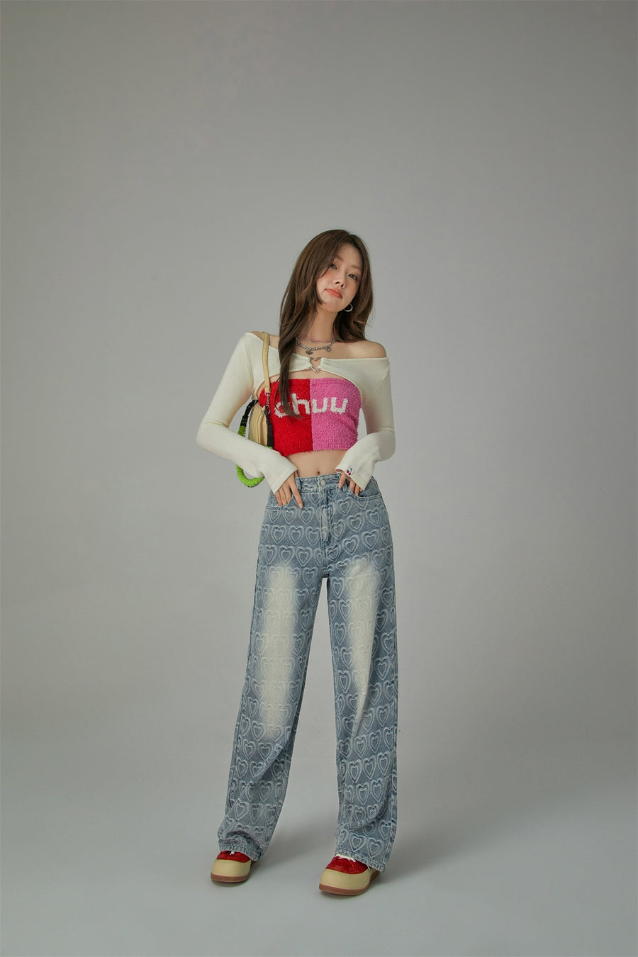 CHUU Bicolor Chuu Logo Tube Top