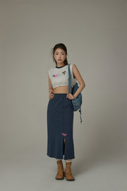 By Chuu Color String Back Cutout Sleeveless Crop Top