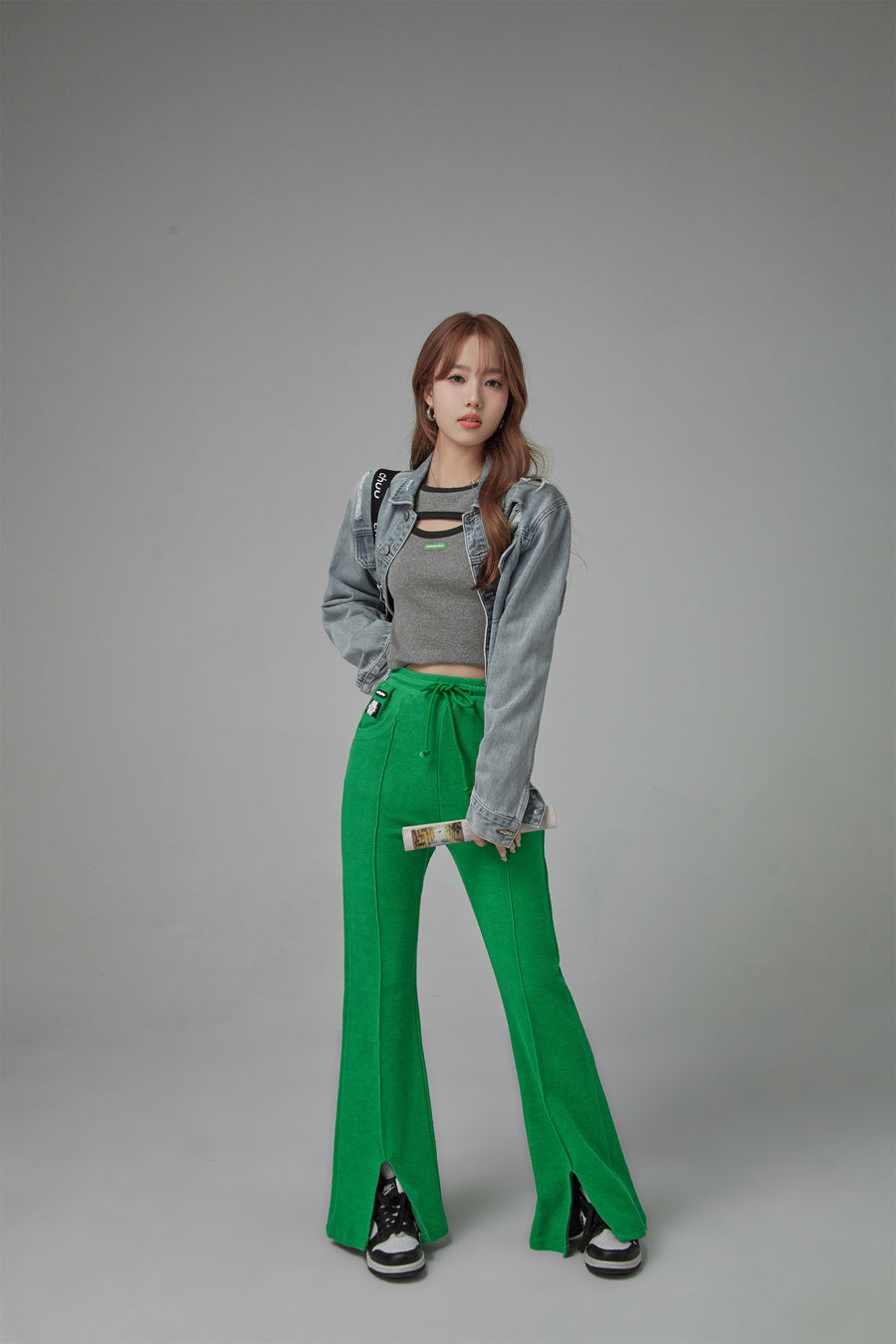 CHUU Front And Back Cutout Long Sleeved Top