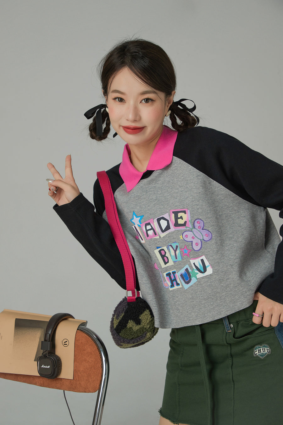 CHUU She Is Powerful Raglan Loose Fit T-Shirt