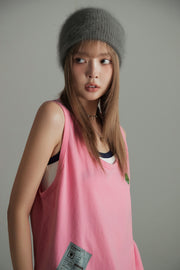 Fragile Tag Ripped Sleeveless Top