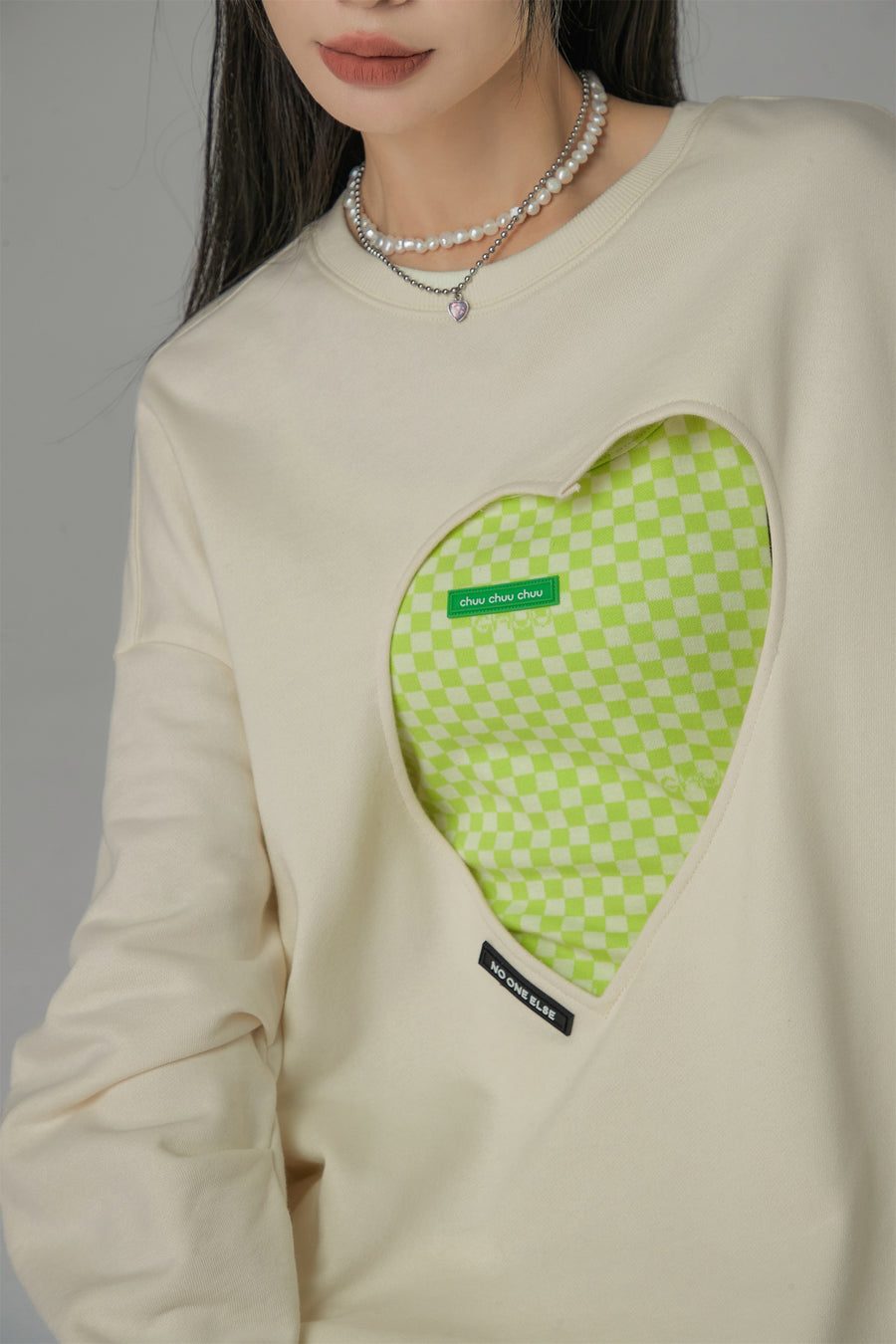 CHUU Show Me Your Heart Cutout Sweatshirt