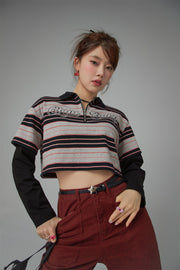 Only Upwards Color Stripe Crop T-Shirt