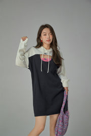 Front Keyhole Hooded Dress