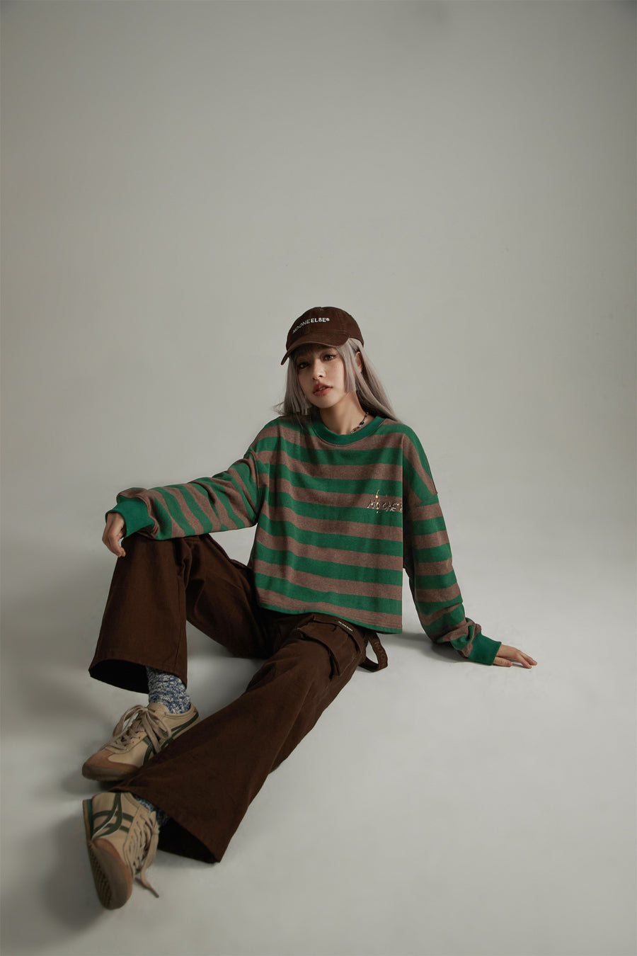 CHUU Stripe Loose Fit Sweatshirt