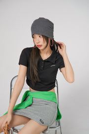 For Starter Polo Cropped Top