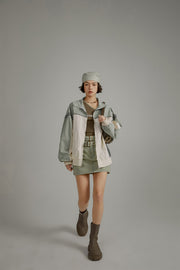 Color Matching Loose Fit Field Jacket