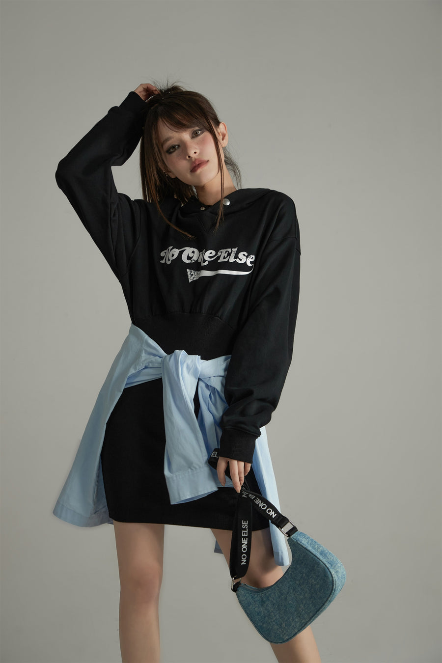 CHUU Noe Chic Hoodie Dress