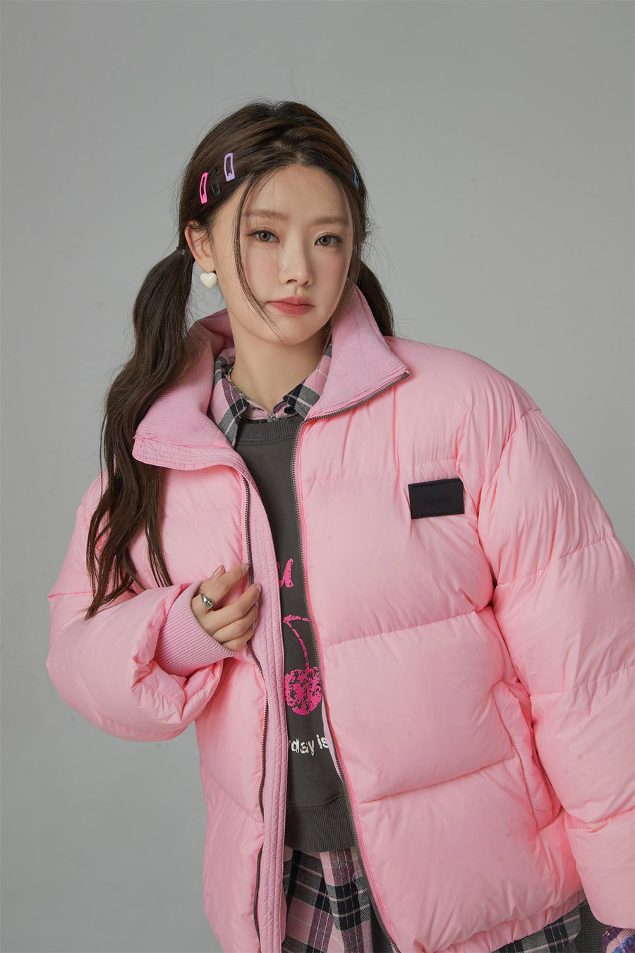 CHUU Duck Down High Neck Padded Coat