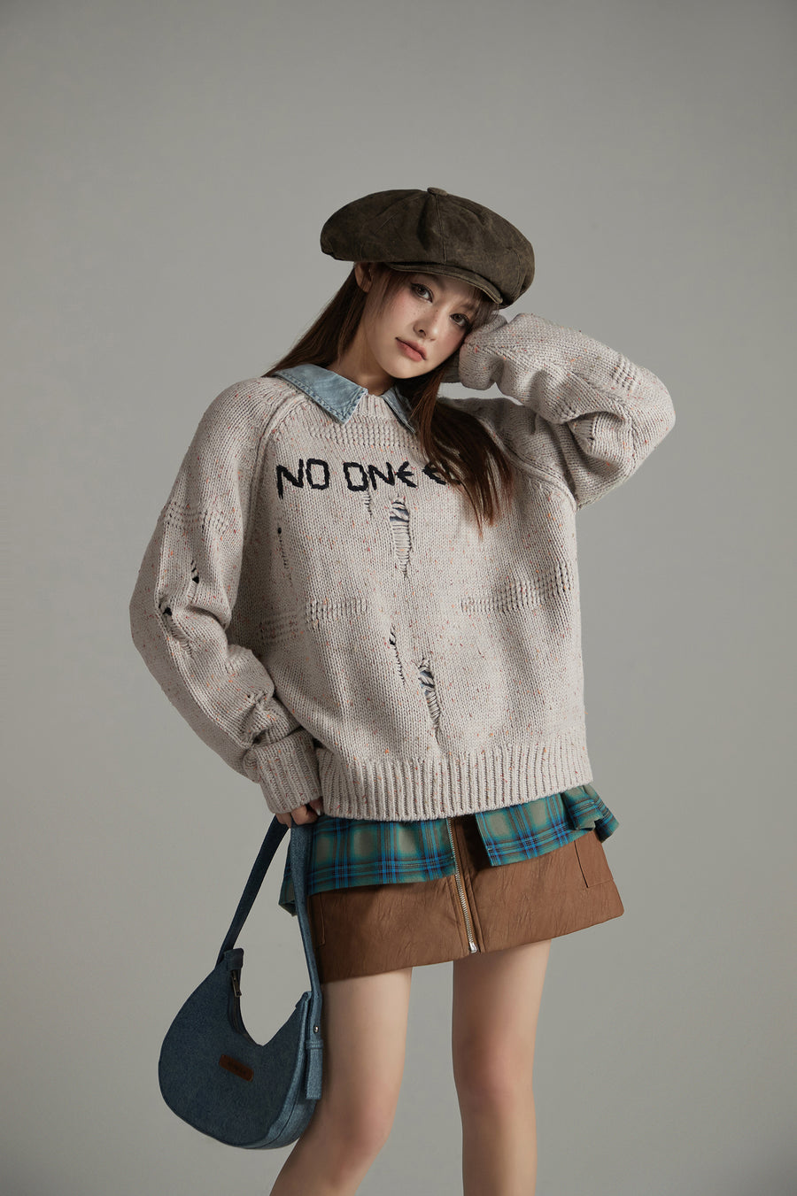 CHUU Raglan Oversize Knit Sweater