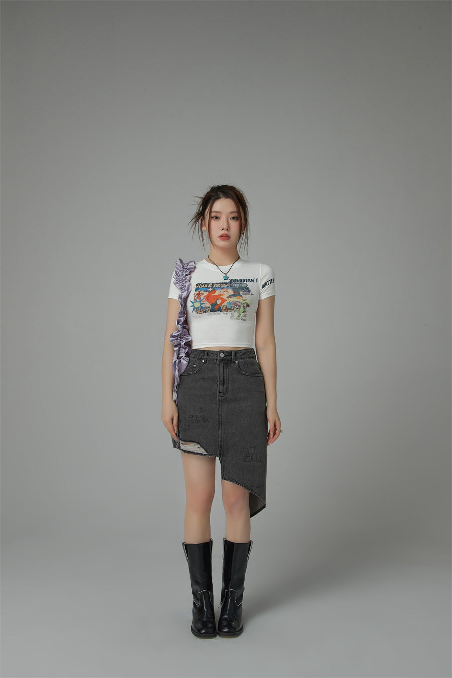 CHUU Size Doesnt Matter Beach Day Cropped T-Shirt