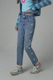 A Place In My Heart Slim Straight Denim Jeans