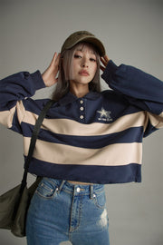 Polo Neck Vintage Sweatshirt