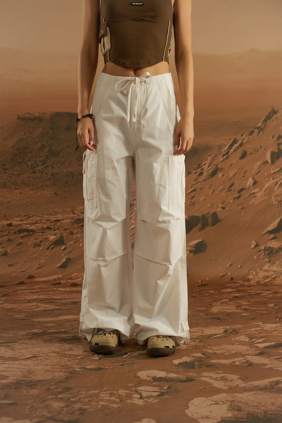 CHUU String Wide Cargo Pants