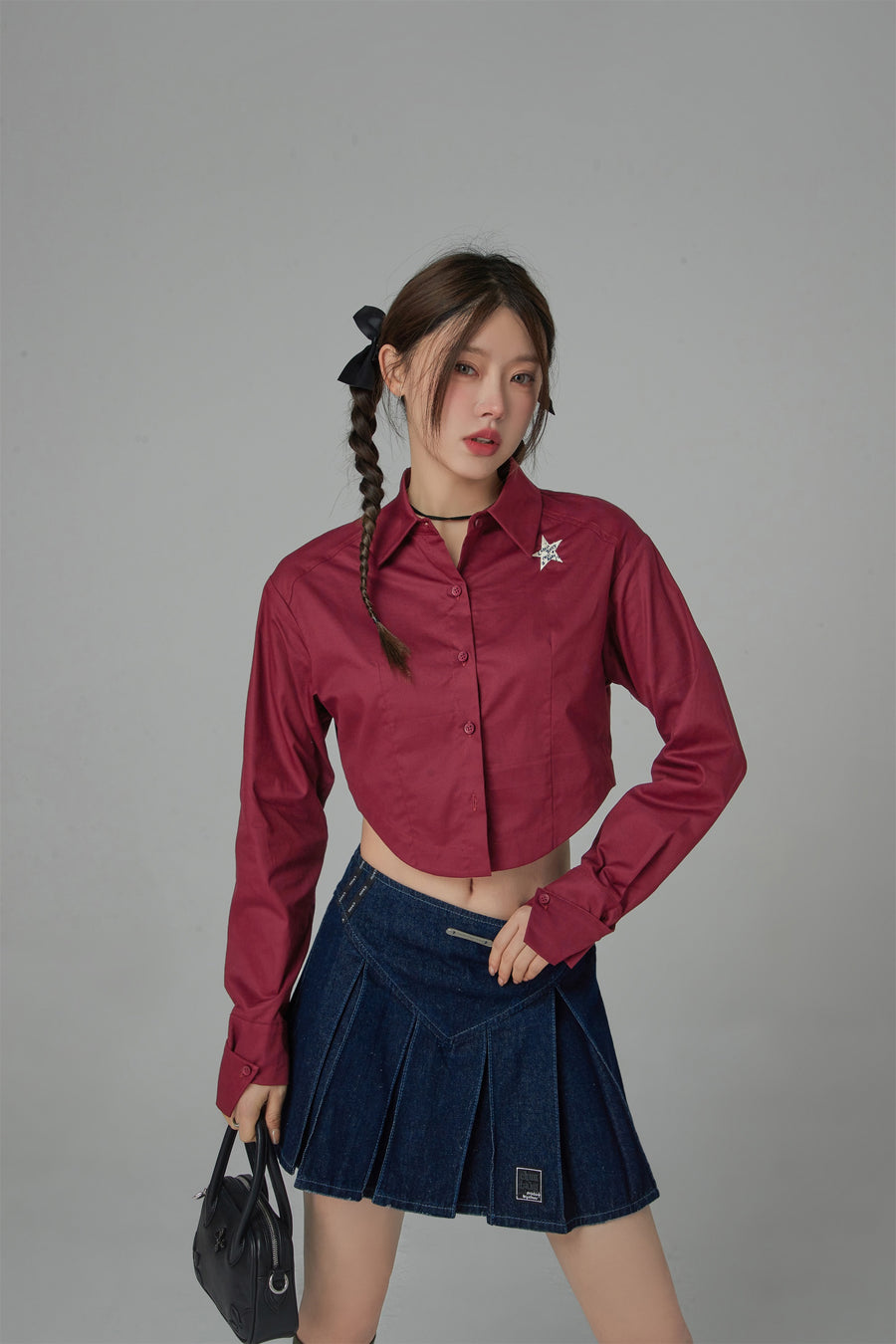 CHUU Drivers License Colored Cropped Shirt