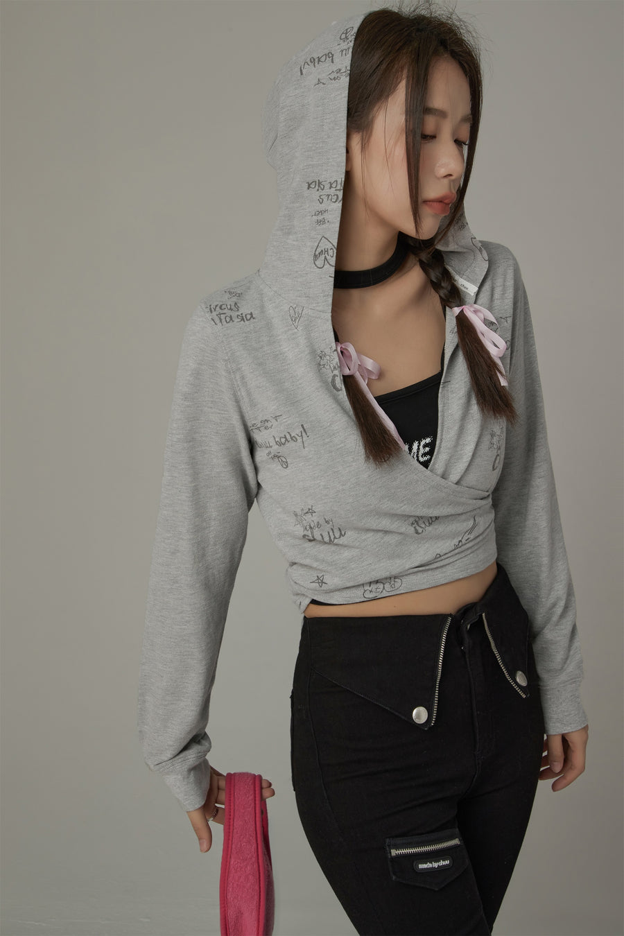 CHUU Hooded Bolero Cardigan