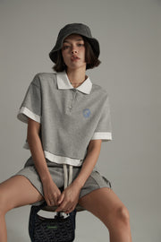 Polo Neck Sporty Crop T-Shirt