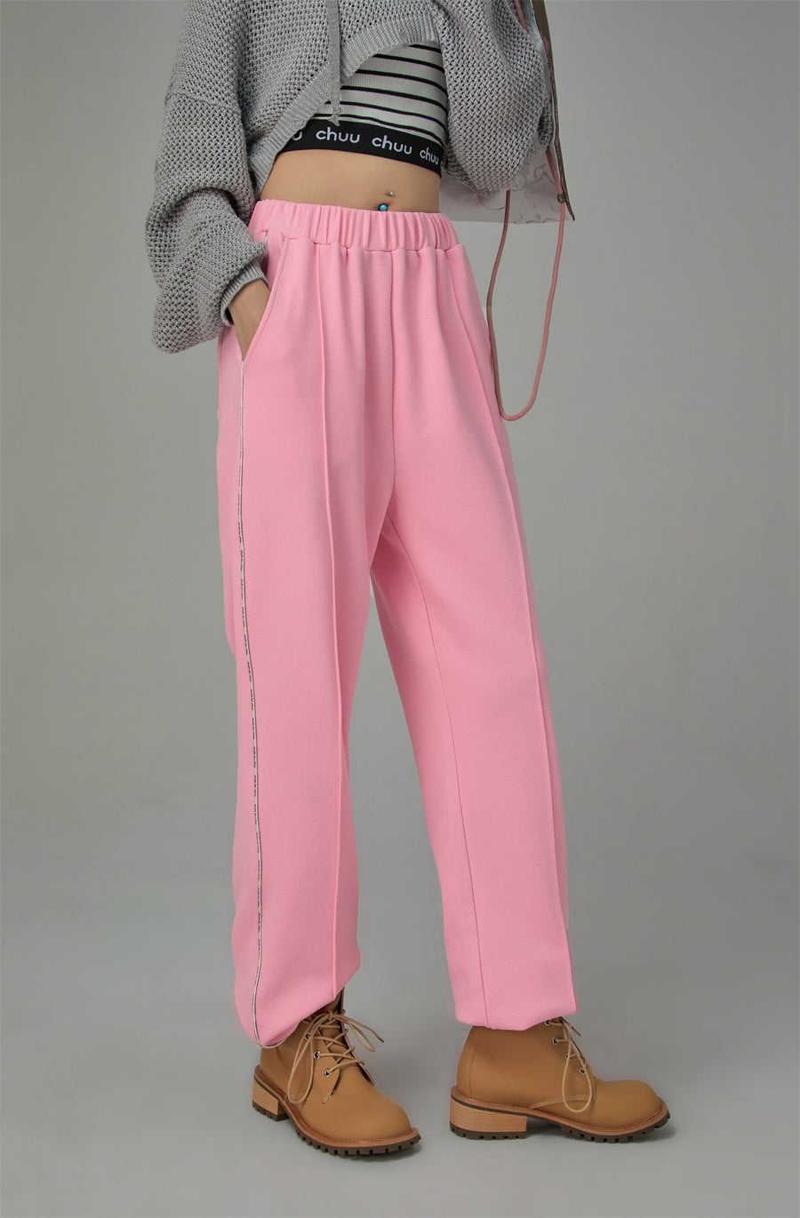 CHUU Simple Side Line Jogger Pants