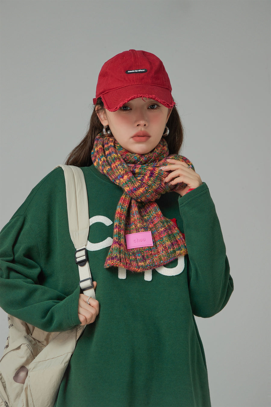 CHUU Raw Hem Ball Cap Hat