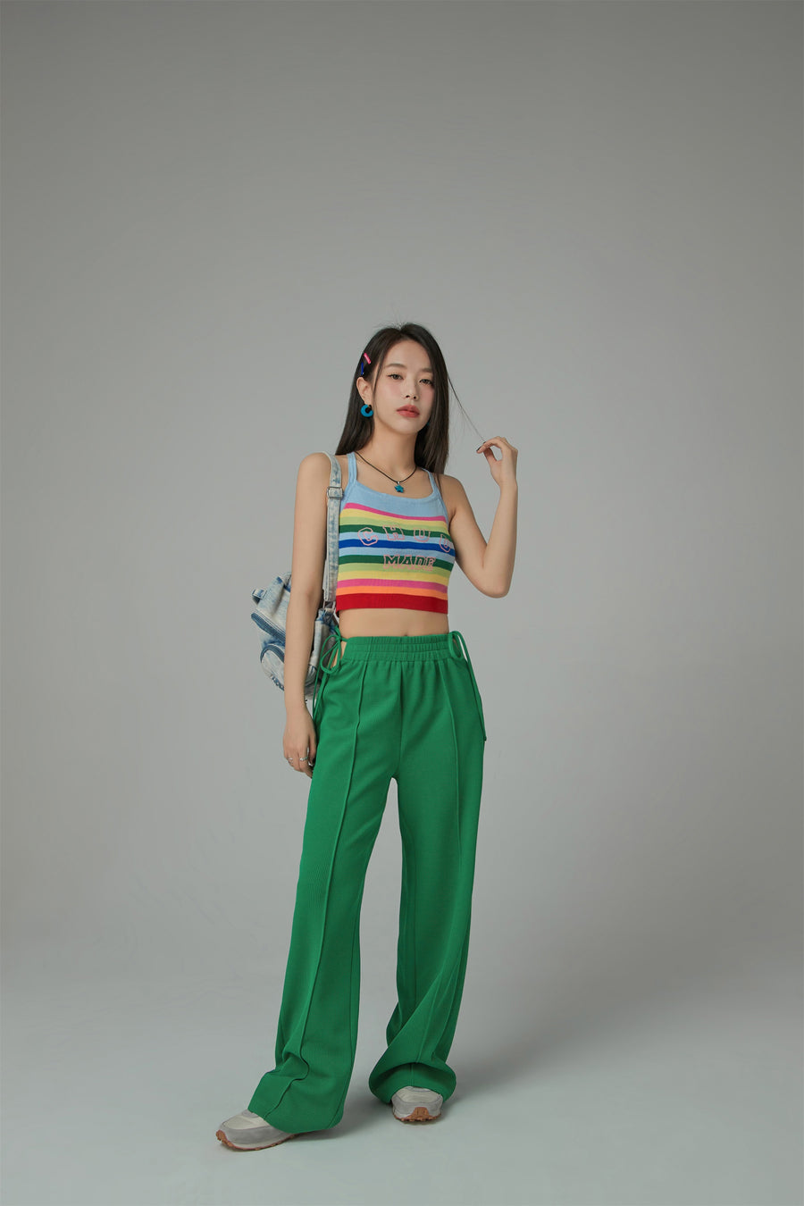 CHUU Side Slits String Wide Sweat Pants