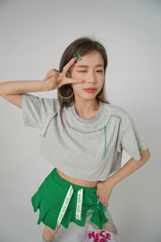 Stitches Lines Loosefit Crop Top