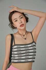 Chuu Logo Stripes Crop Cami Top