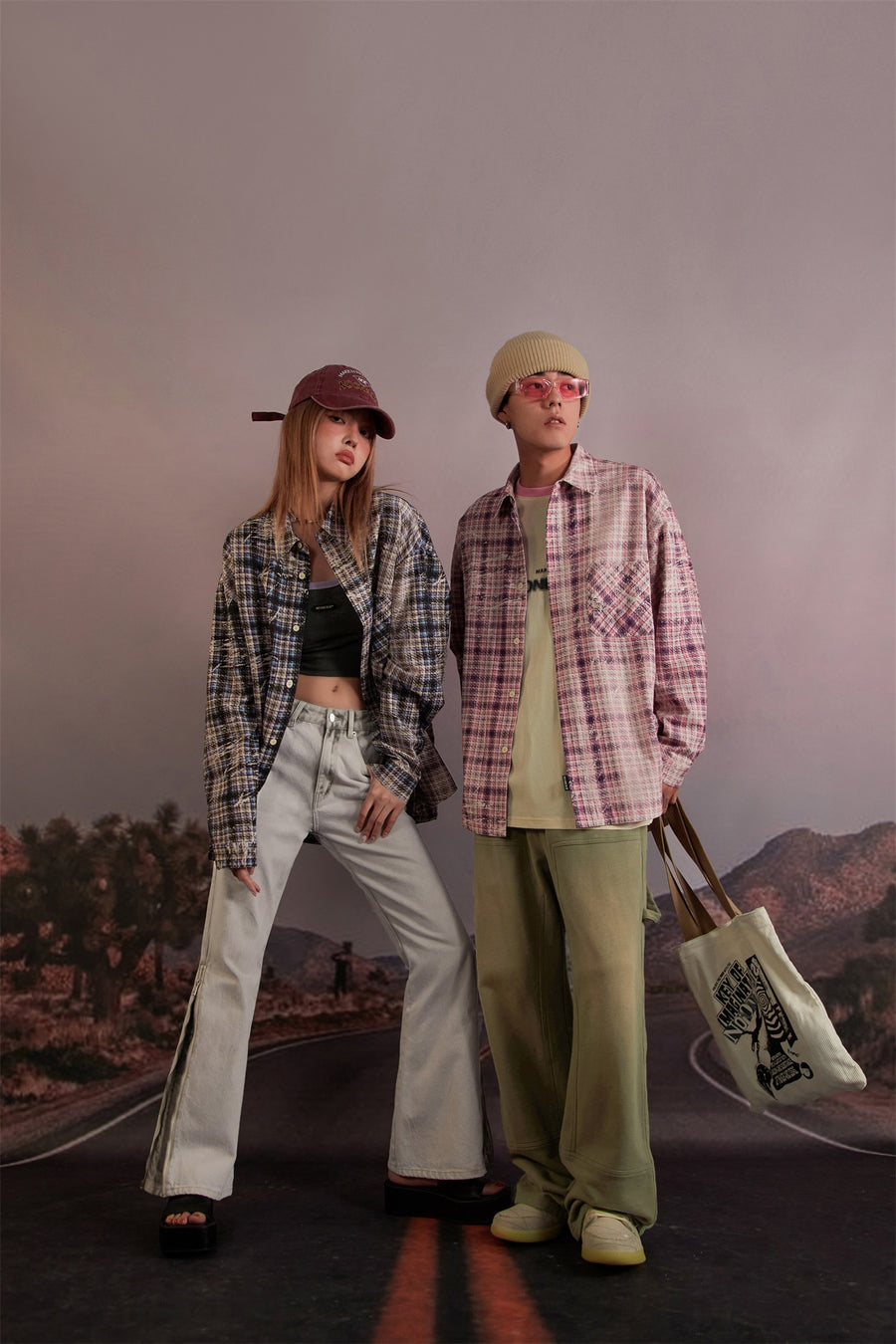 CHUU Loose Check Flannel Shirt