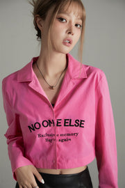 No One Else's Logo Crop Shirt