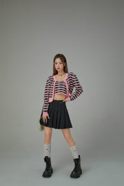 Stripes Chuu Logo Knit Cardigan