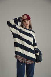 Stripe Loose Fit Knit Sweater