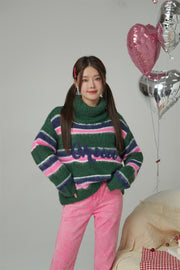 Loving You Two-Ways Stripe Knit Sweater