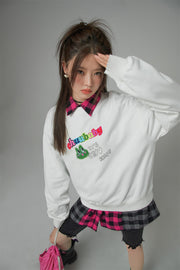 We Are In The Present Frog Logo Loose Fit Sweatshirt