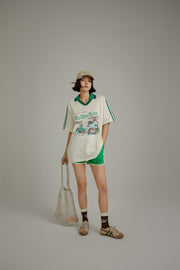 Noe Printed Town Open Collar T-Shirt