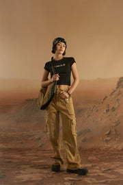 Raw Edge Wide Cargo Pants